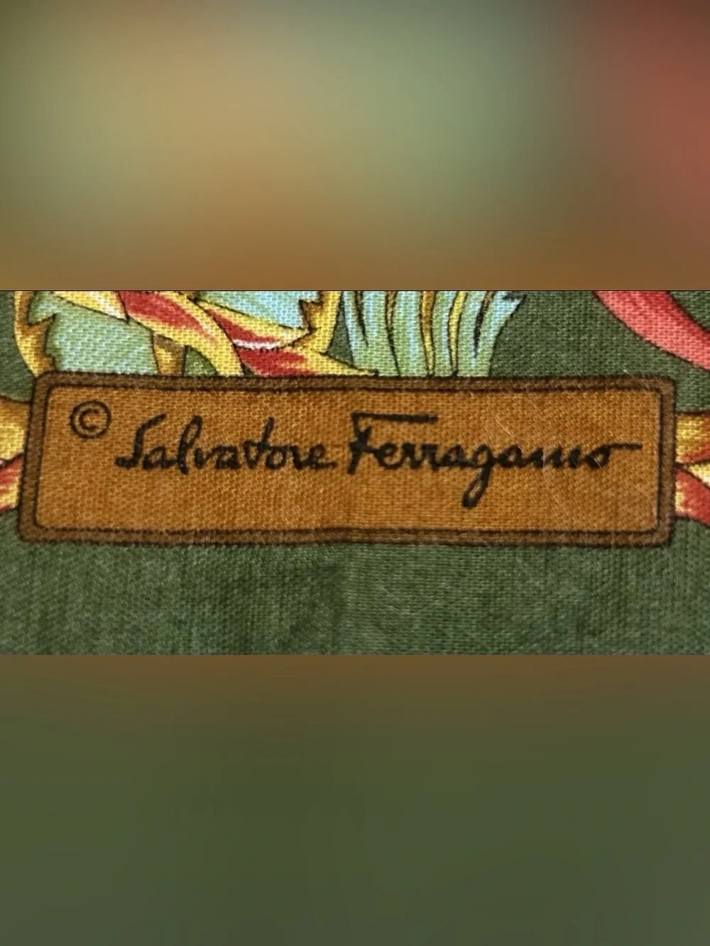 Salvatore Ferragamo Leopard Jungle Gavroche Pocket Square Scarf 42cm Italy